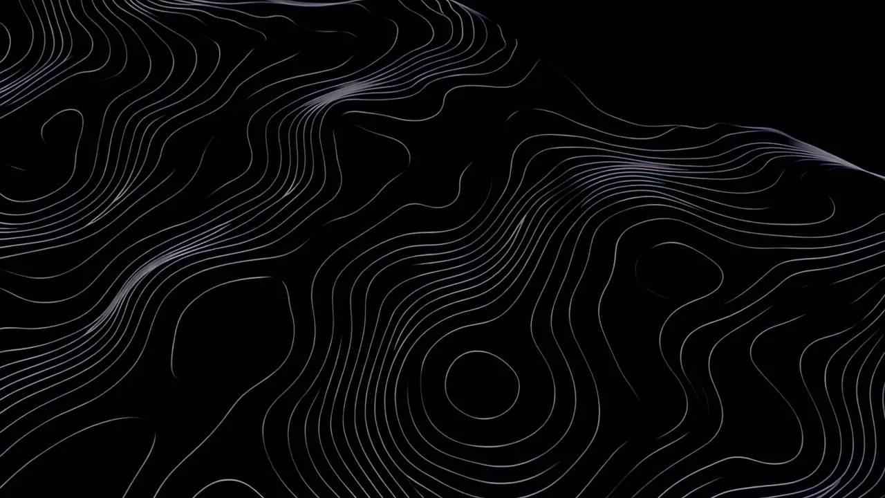 Organic Terrain Contour Map with Fine Grey Lines