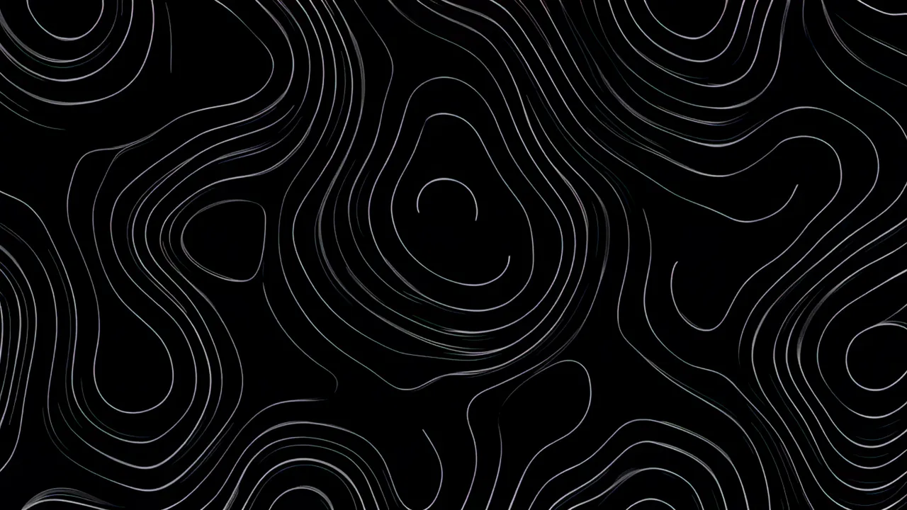 Organic Terrain-Like Contour Map on Black Background