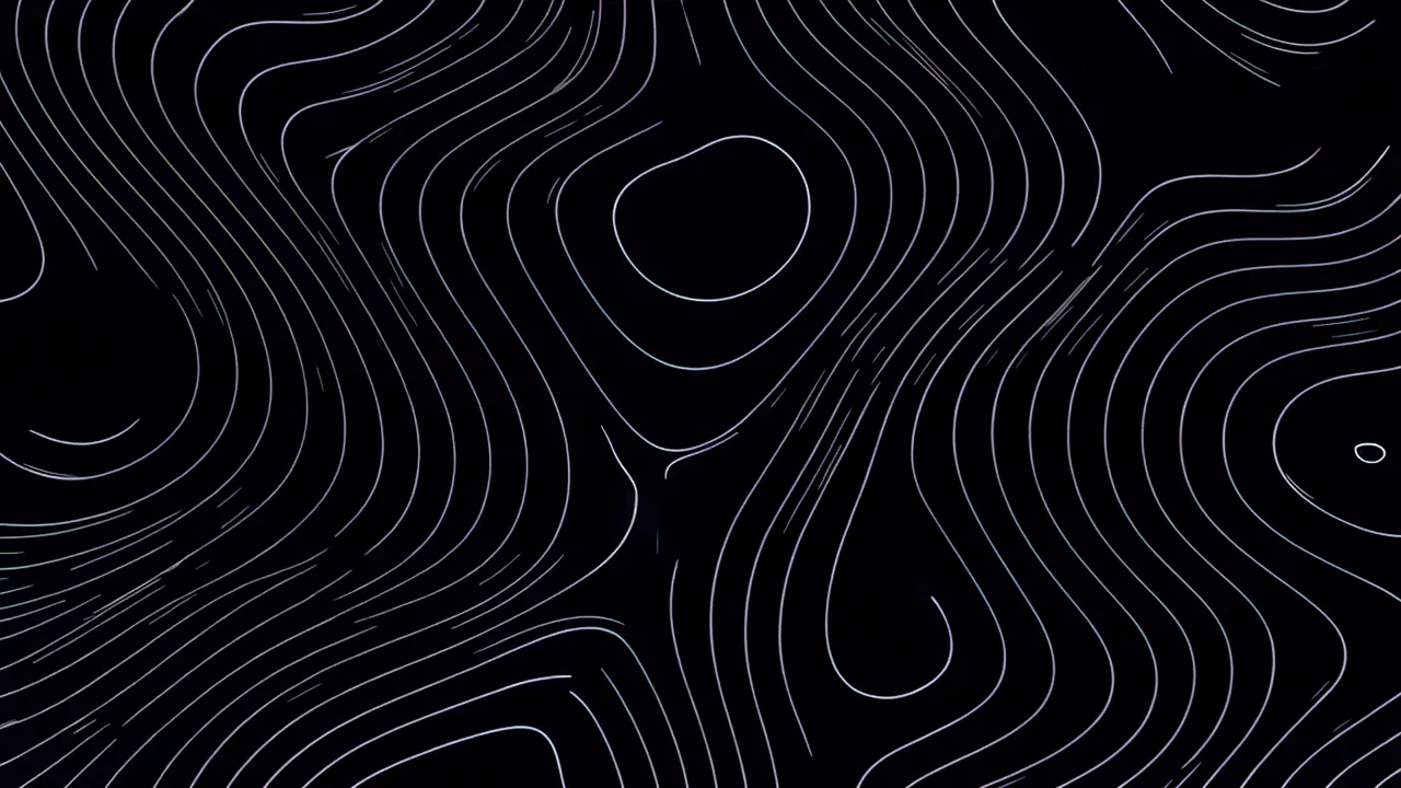 Organic Wave Contours on Black Background
