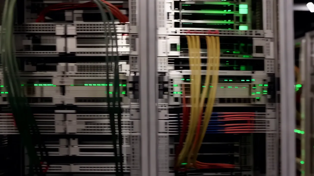 Organized Server Racks in a Professional Colocation Facility
