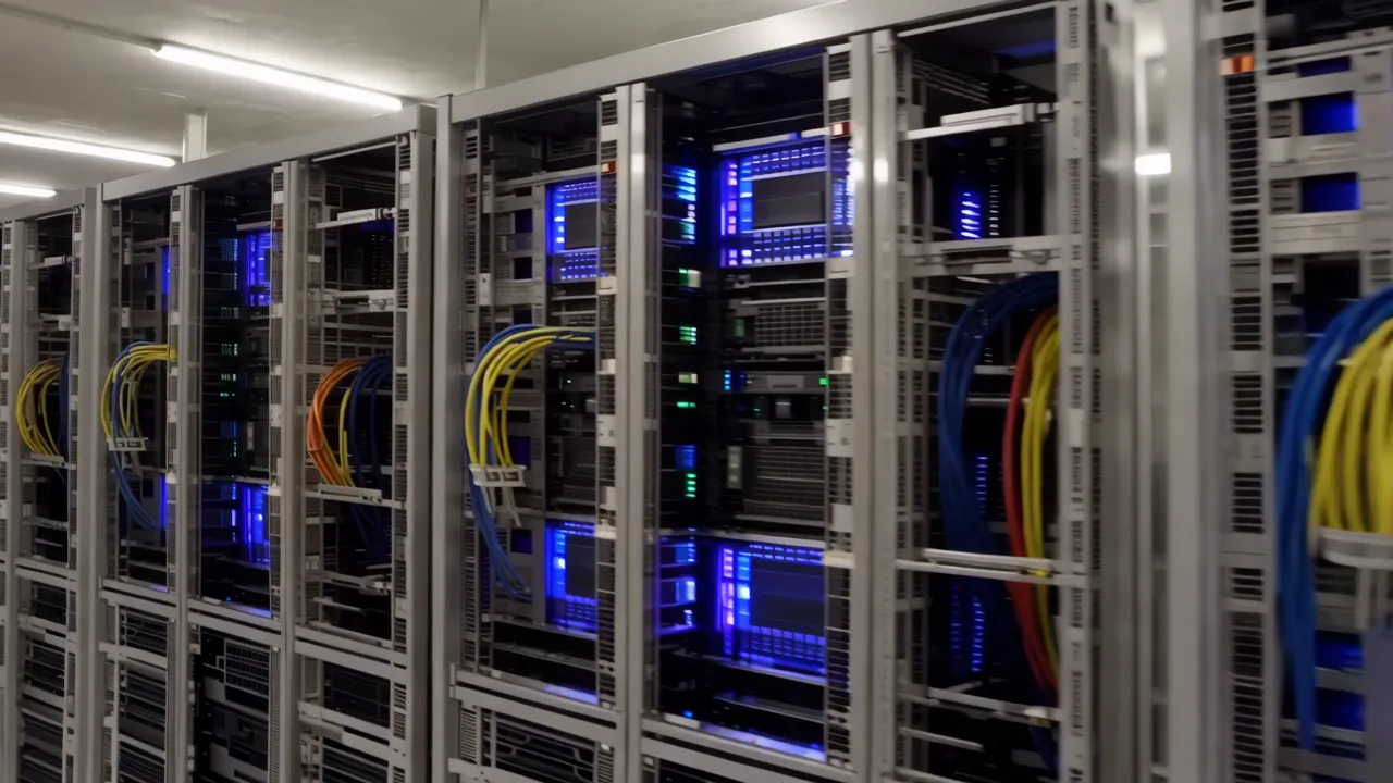 Organized Server Racks in a Professional Data Center