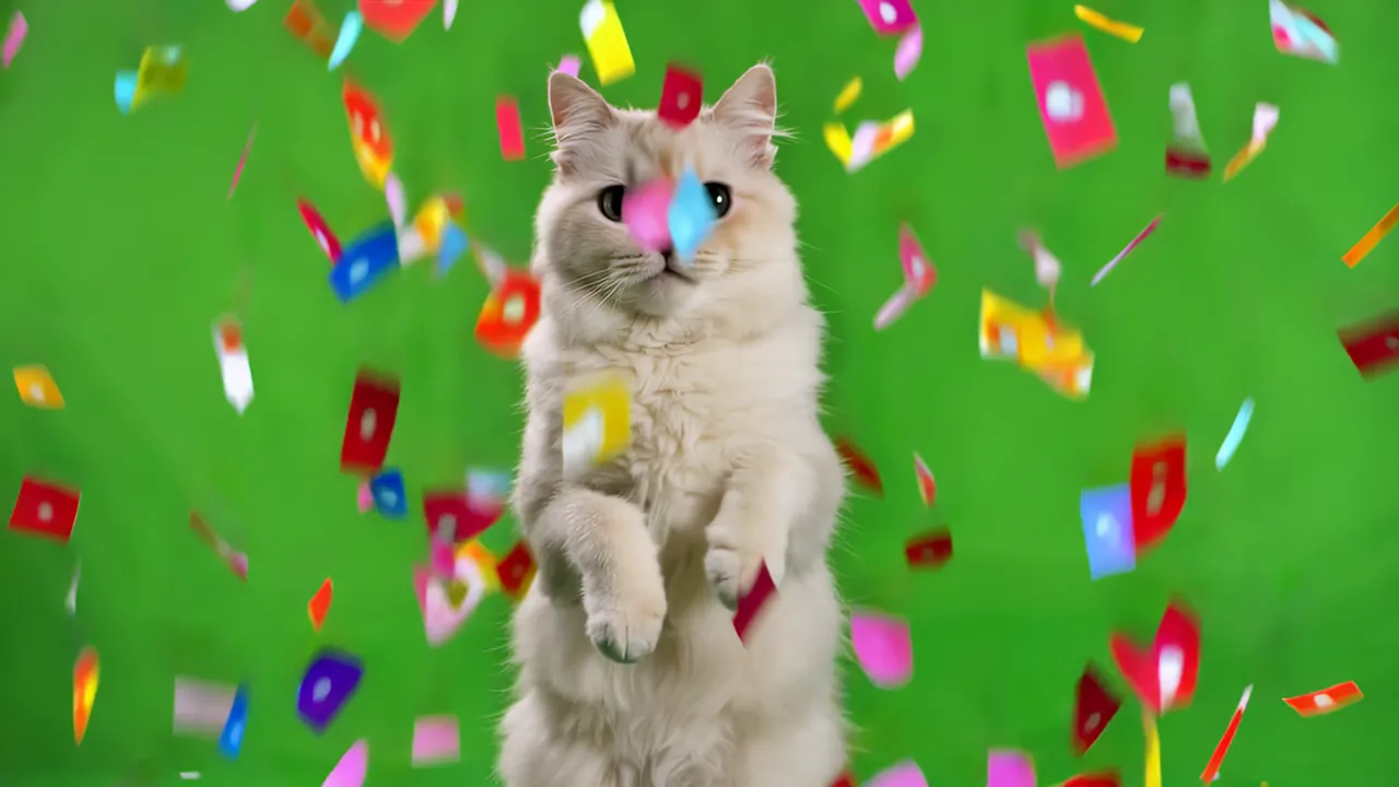 Persian Cat Standing on Hind Legs with Fluffy Fur