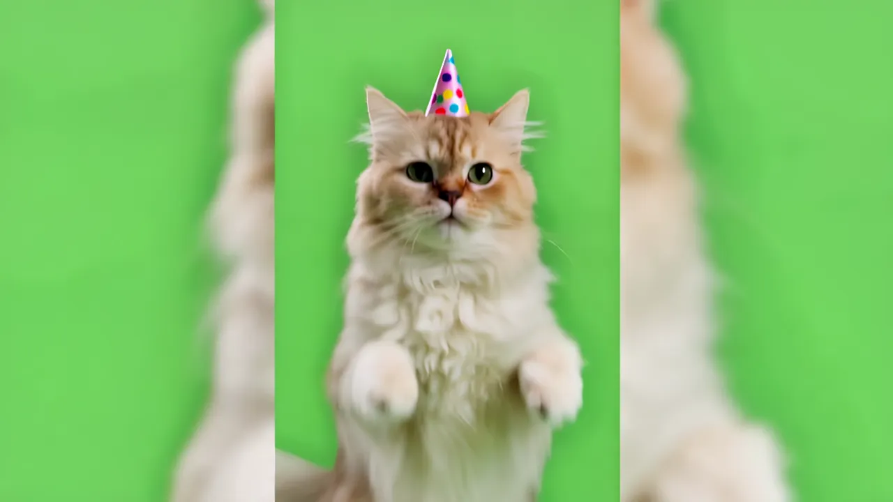 Playful Long-Haired Persian Cat Standing on Hind Legs