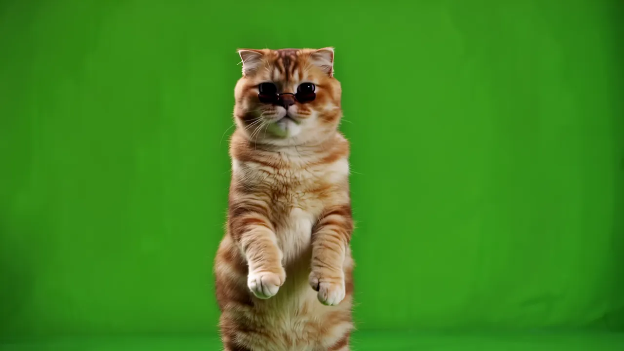 Playful Scottish Fold Cat Standing and Bobbing Head