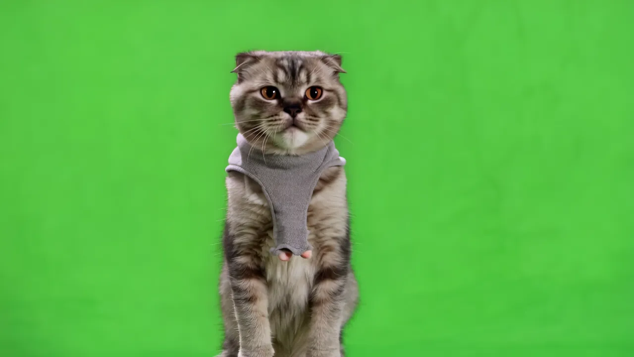 Playful Scottish Fold Cat with Bobbing Head