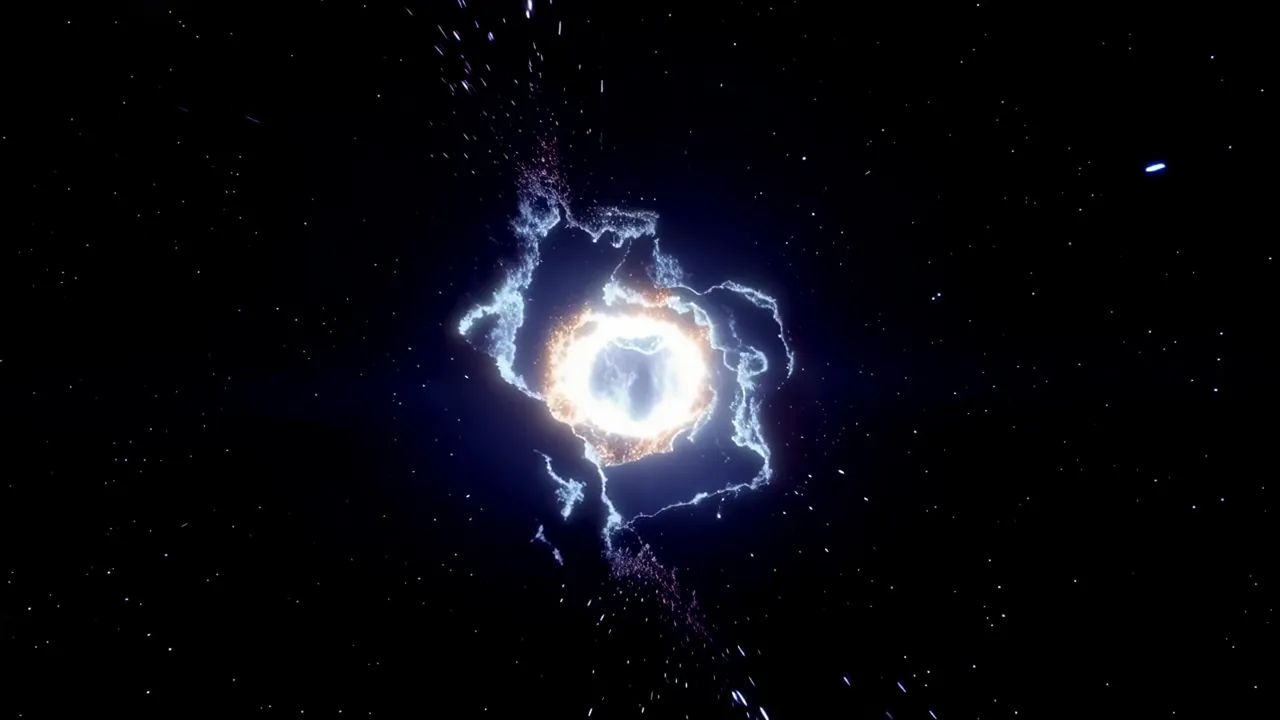 Portal Explosion Revealing Bright Core in Space