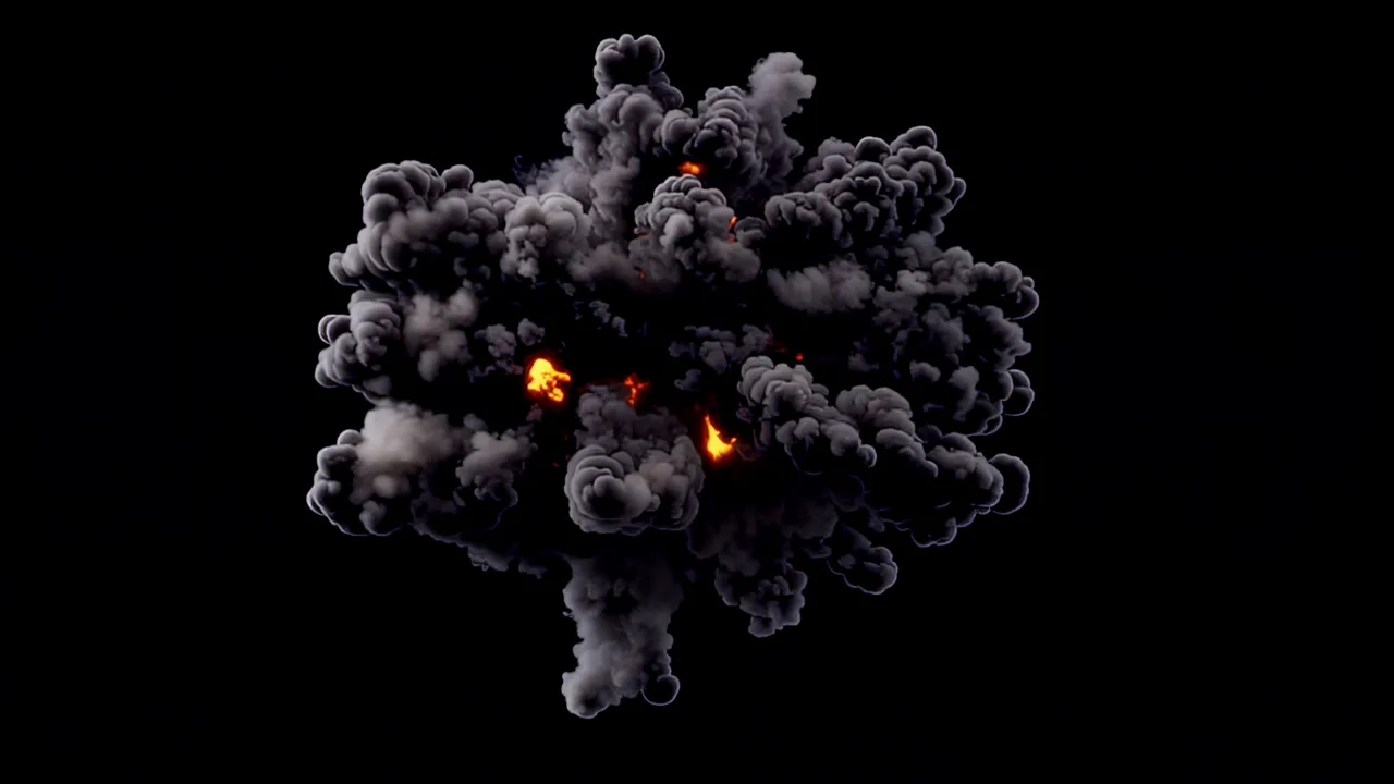 Powerful Blast Wave Expanding from a Central Point