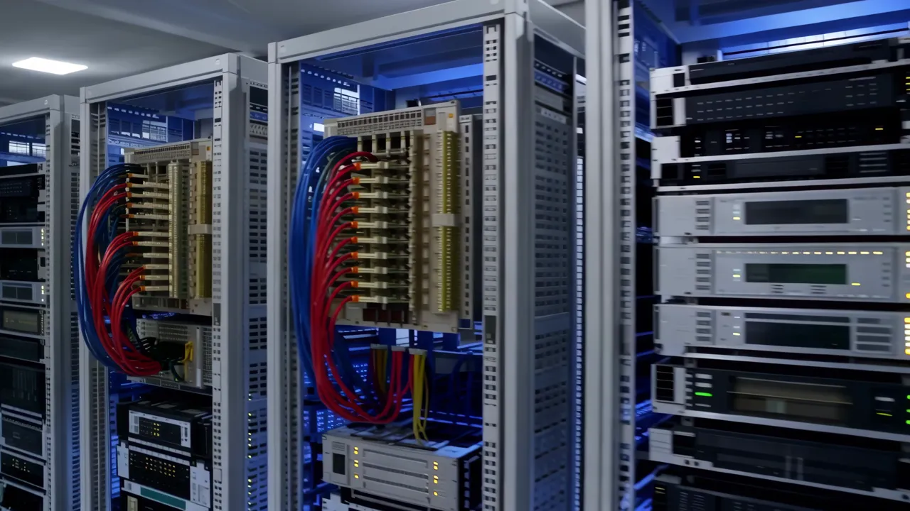 Professional Colocation Facility with Organized Server Racks