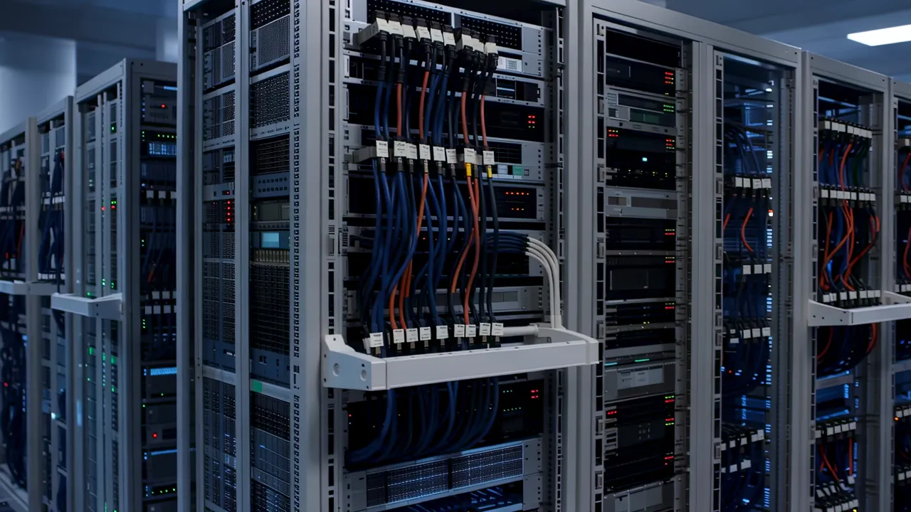 Professional Colocation Facility with Server Racks
