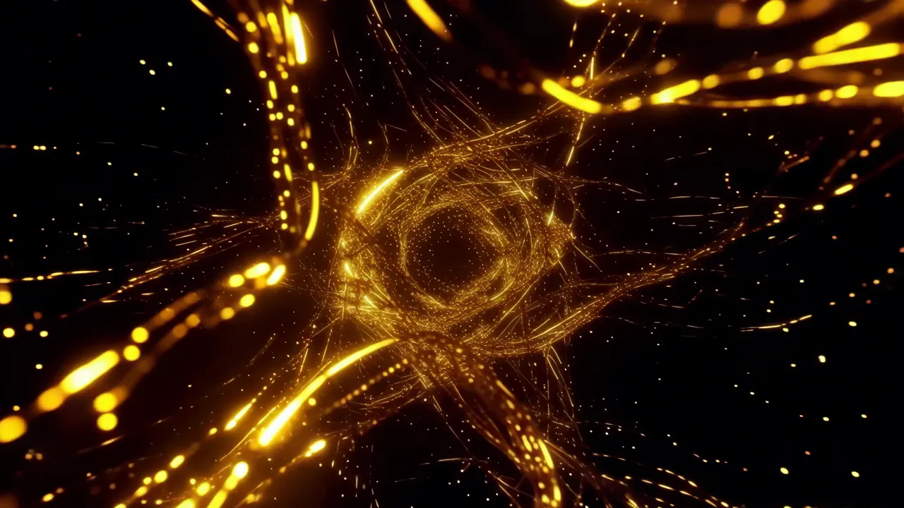 Pulsing Gold Neon Energy Background Texture