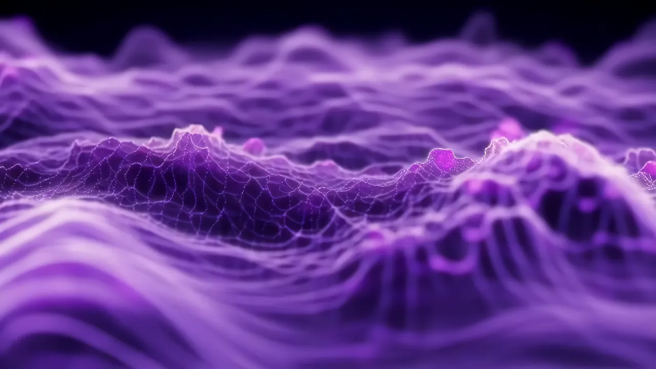 Pulsing Purple Digital Energy Wave Background