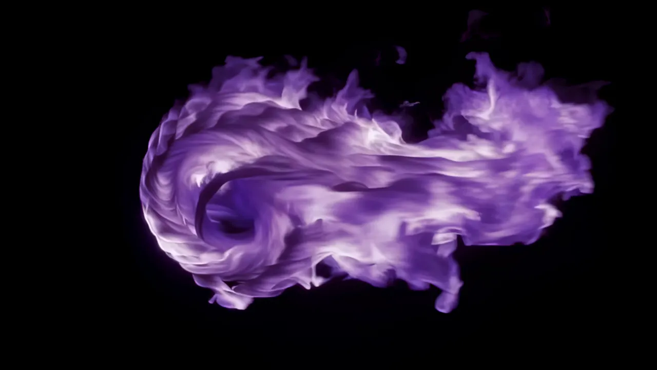 Purple Fire Vortex Swirling in a Dark Background