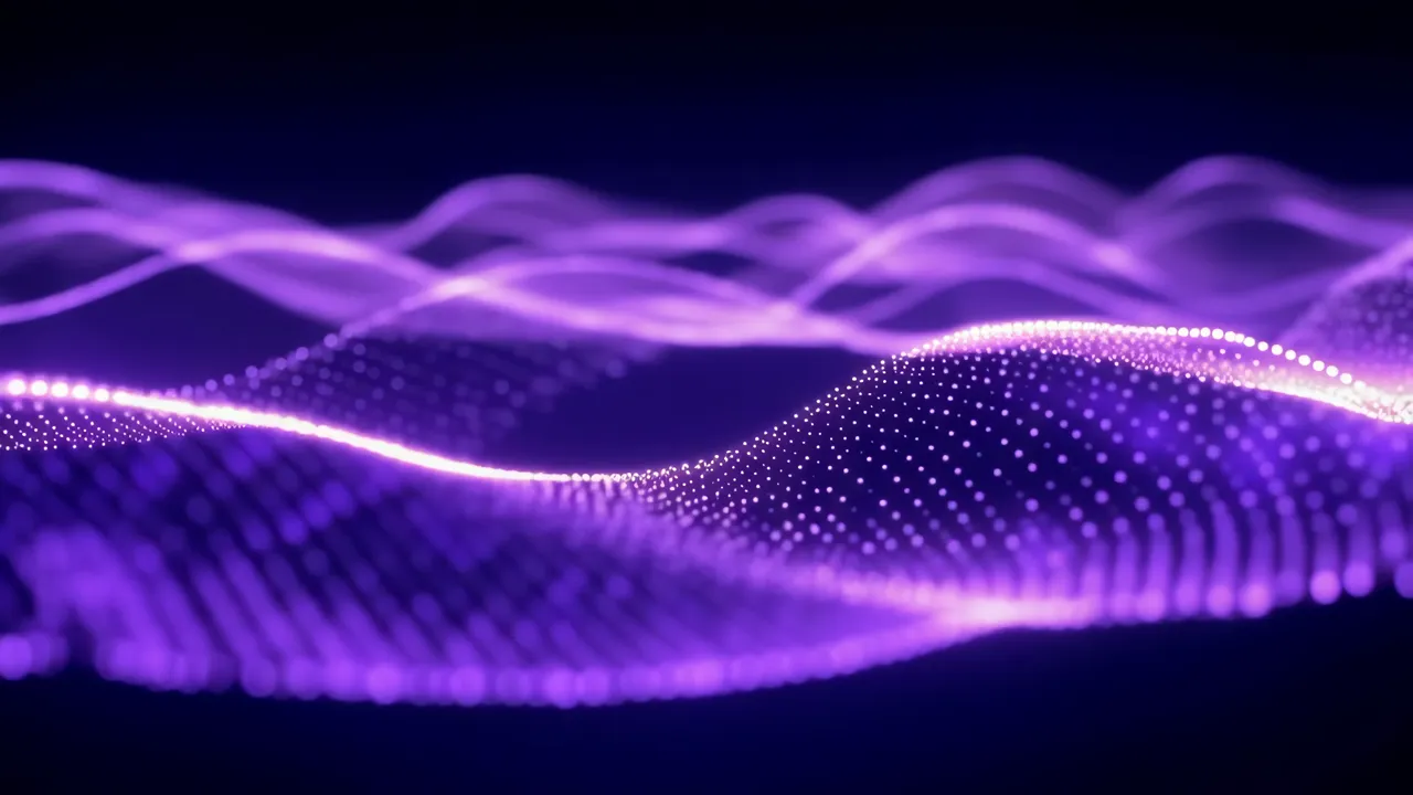 Purple Minimal Wave Light Trails on Dark Background