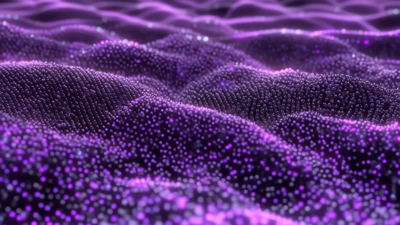 Purple Minimal Wave-Like Particles Background