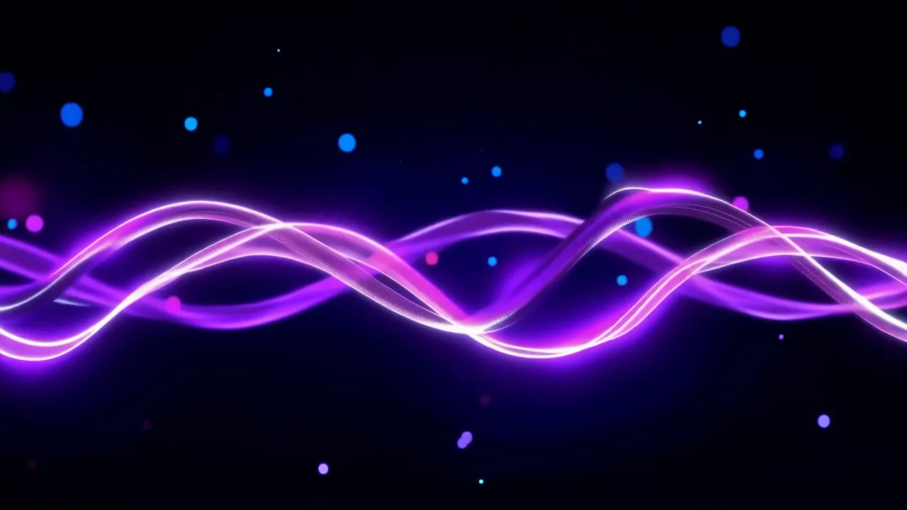 Purple Pulsing Light Trails on Dark Background