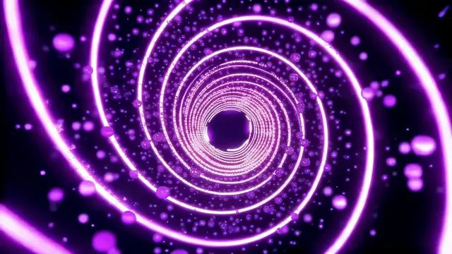 Purple Sci-Fi Spiraling Light Trails with Particle Effect