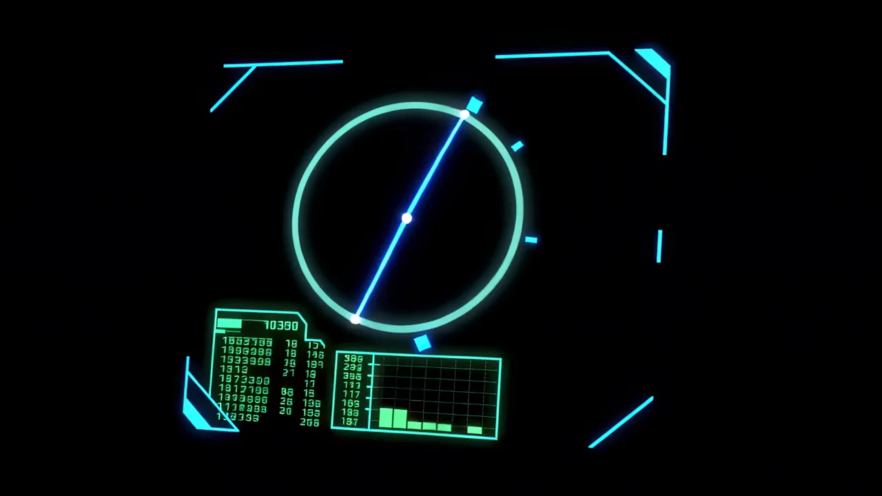 Radar Sweep Circular Display with Indicators