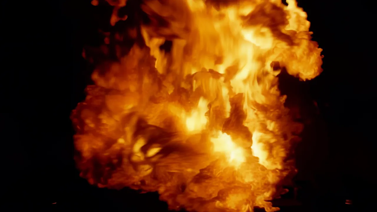 Rapidly Expanding Fire Burst Filling the Frame