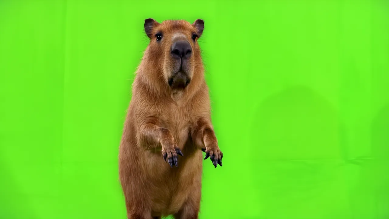 Real Capybara Standing Upright with Calm Expression