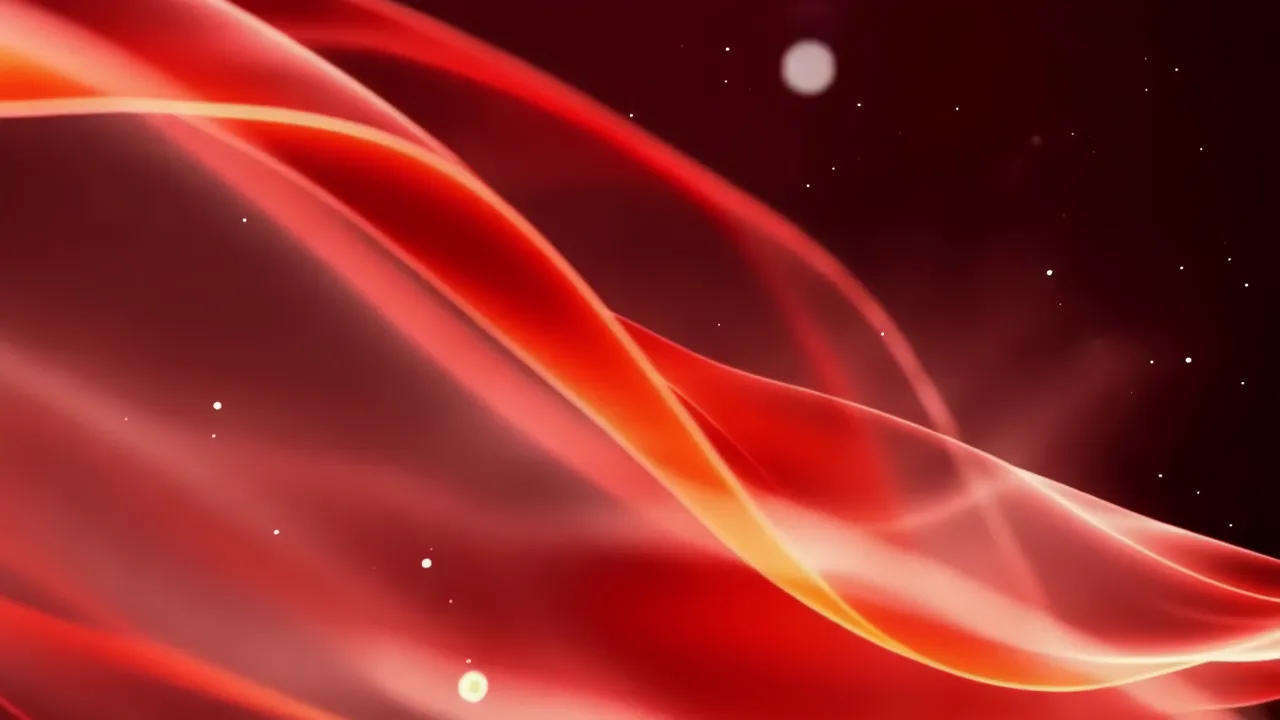 Red Abstract Waves with Soft Glow