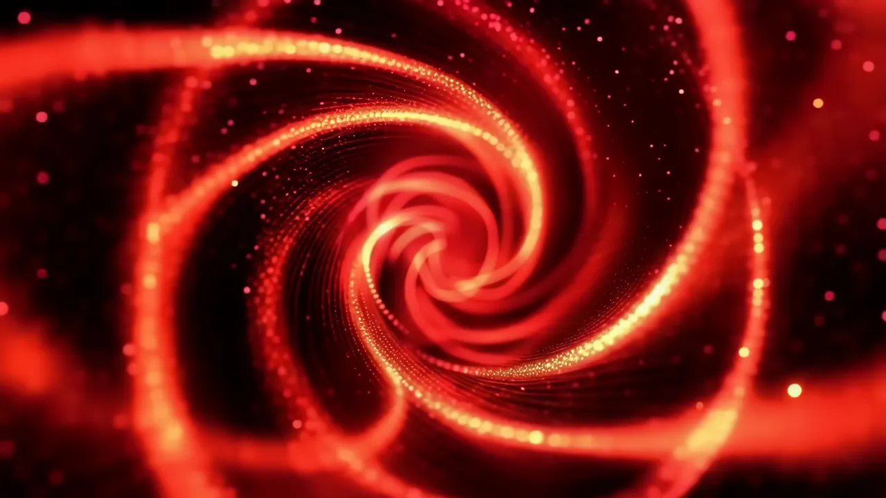 Red Digital Swirling Shimmer Background with Soft Glow