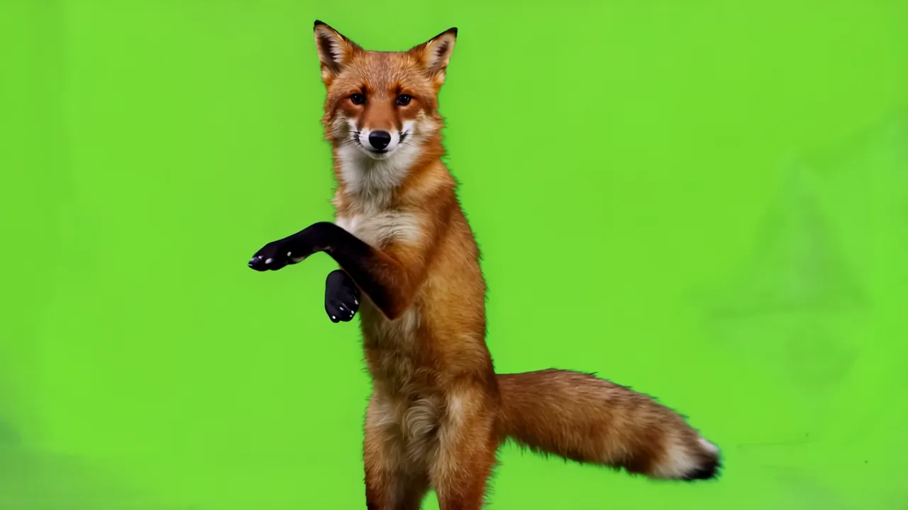 Red Fox Standing on Hind Legs with Bushy Tail