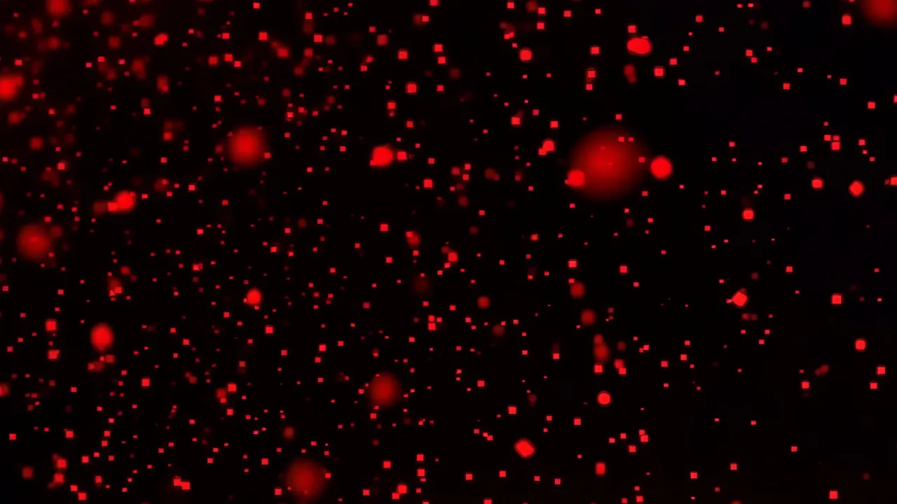 Red Minimal Floating Particles on a Dark Background