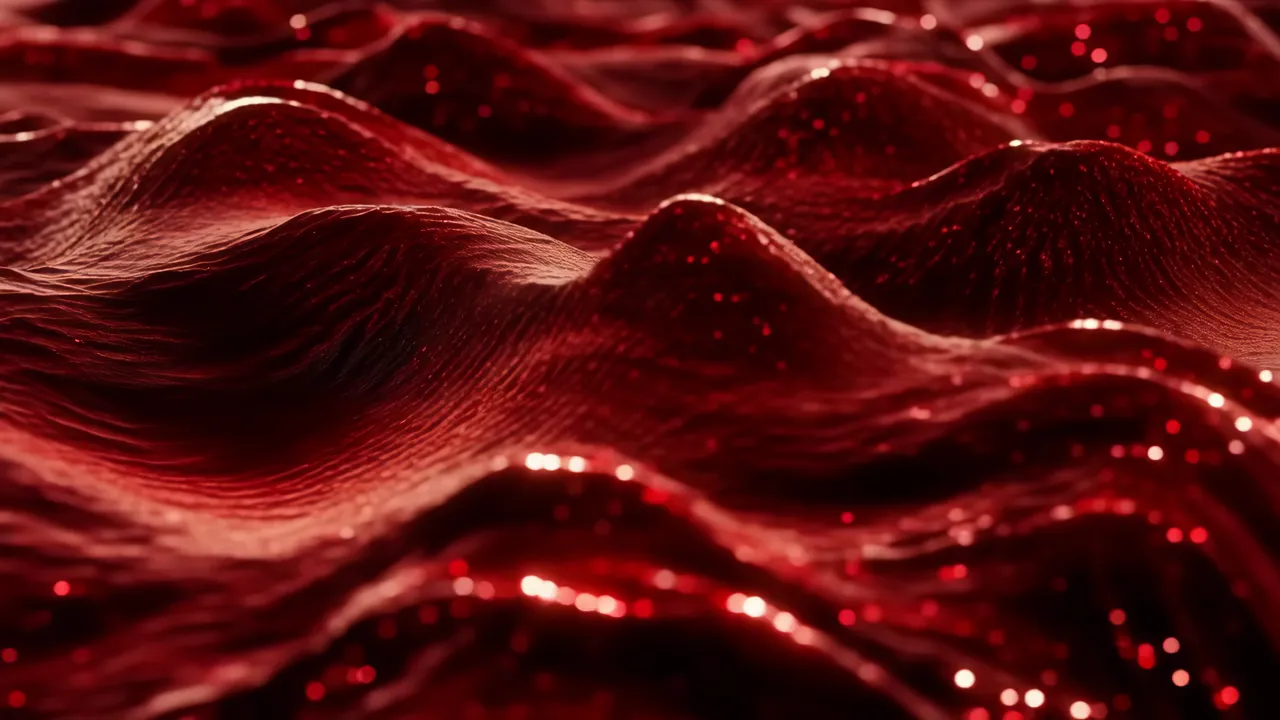 Red Shimmering Waves Background