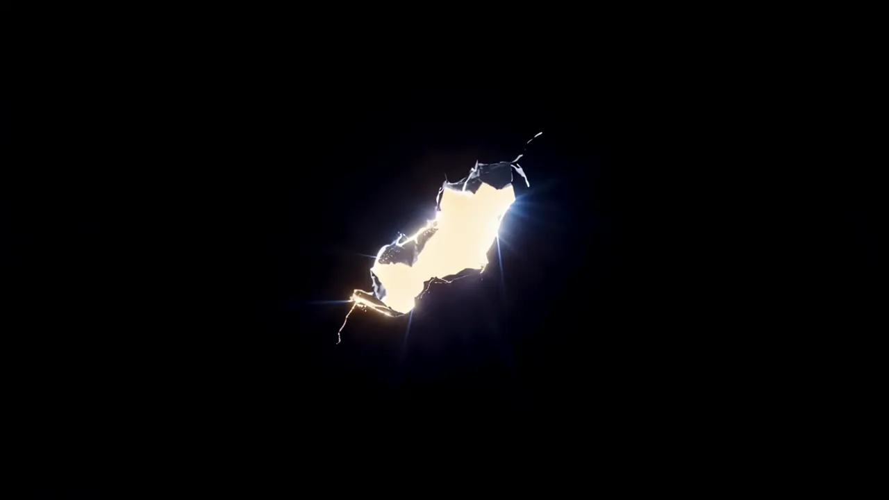 Rift in Space Revealing Bright Light Beyond Darkness
