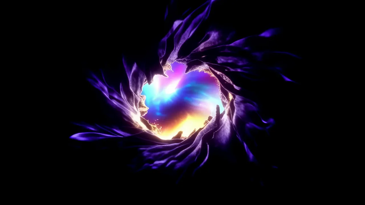Rift in Space Revealing Bright Light Beyond Darkness