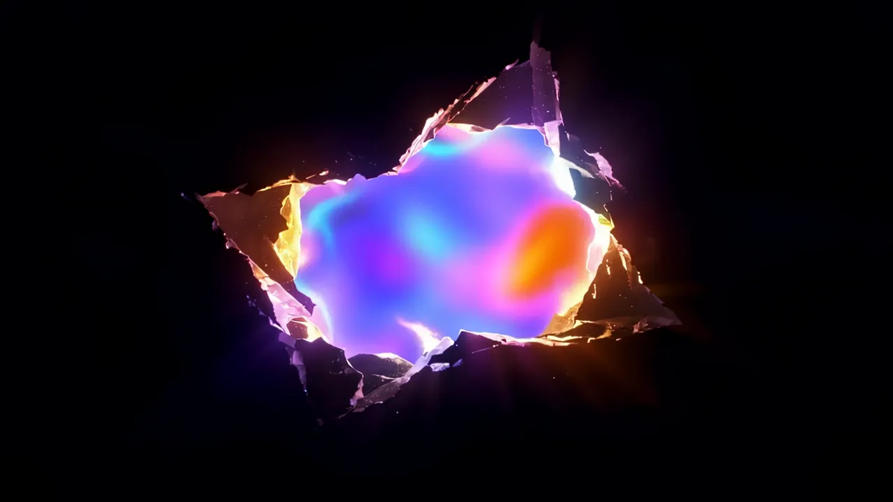 Rift in Space Revealing Bright Light Beyond