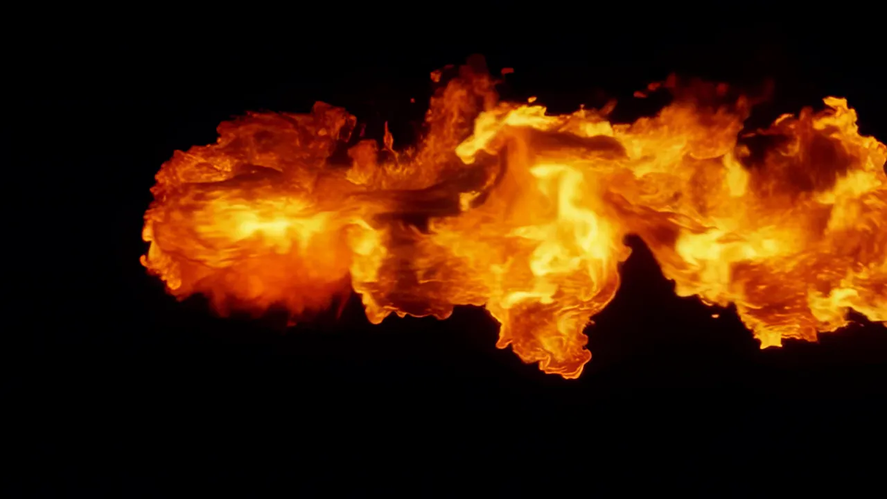 Roiling Flames Expanding Across the Frame