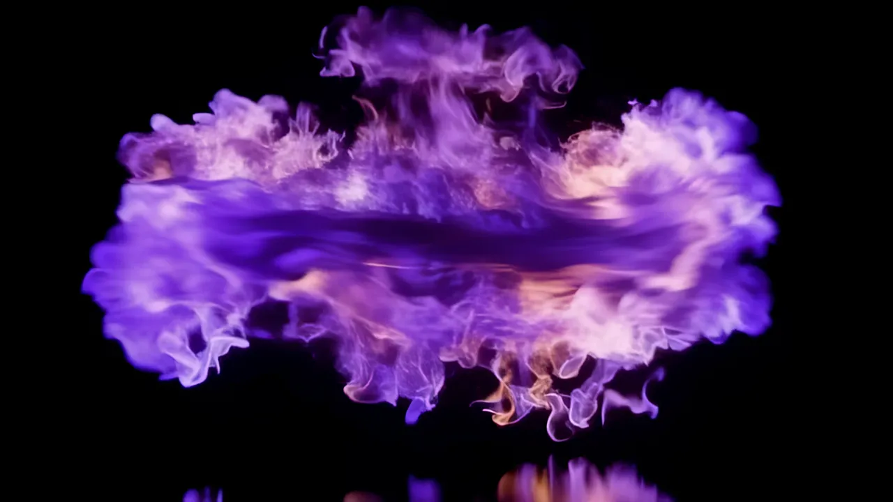 Rolling Purple Flame on Black Background