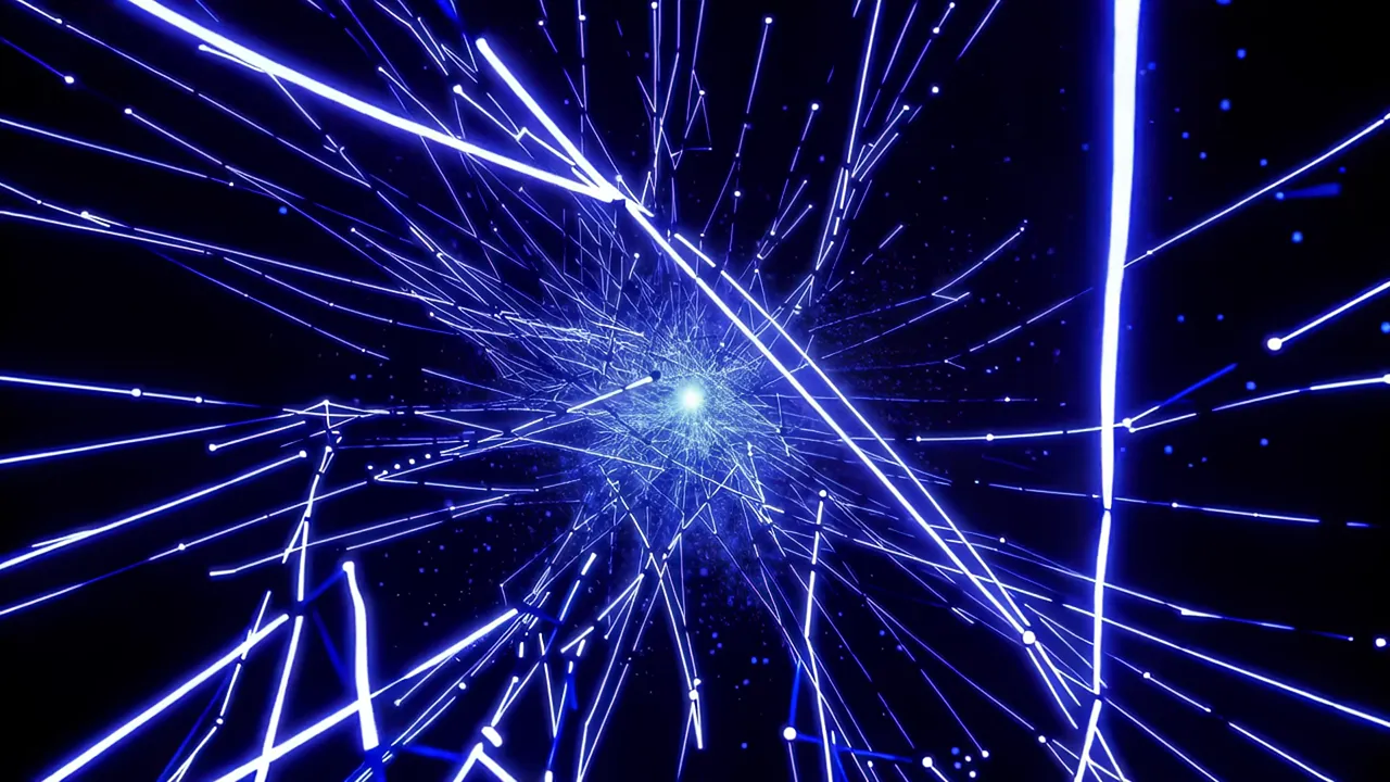 Rotating Electric Blue Light Filaments in Dark Background