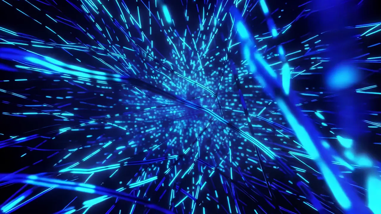 Rotating Electric Blue Light Filaments in Space