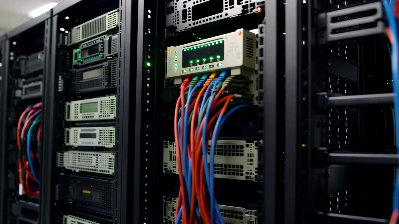Rows of Organized Server Racks in a Data Center