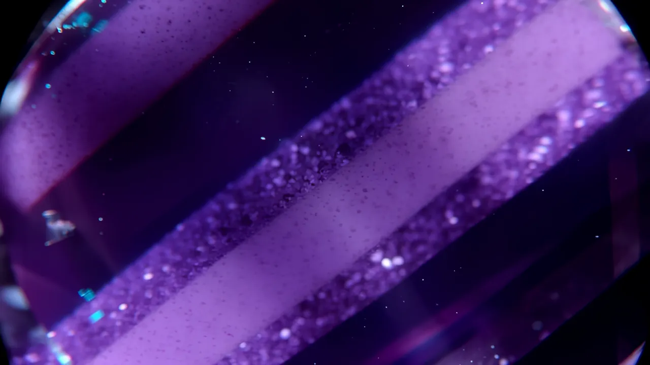 Ruby Interior with Fine Silk Inclusions Under Darkfield Microscopy