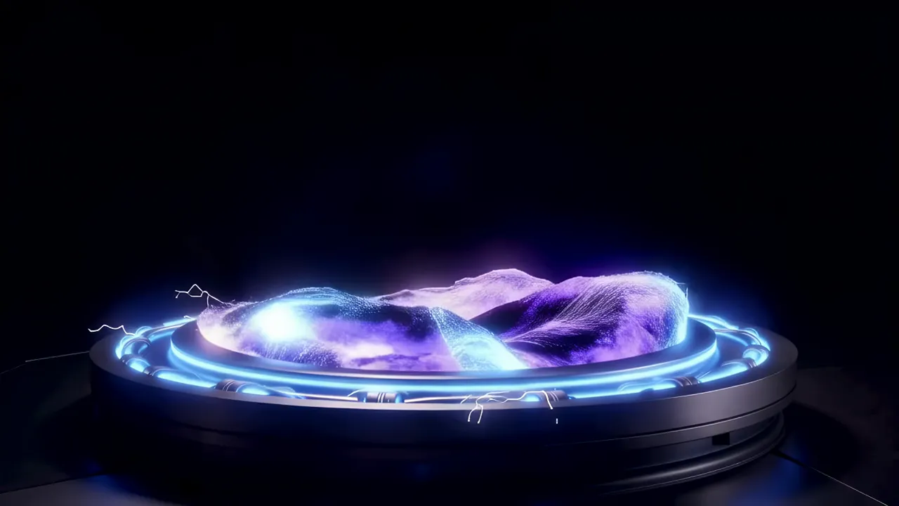 Sci-Fi Teleport Pad Activating with Glowing Effects