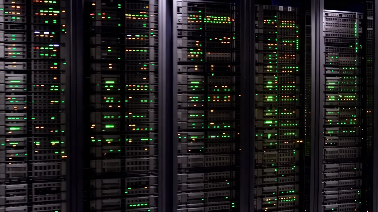 Server Room Corridor with Raised Floor and Cable Trays