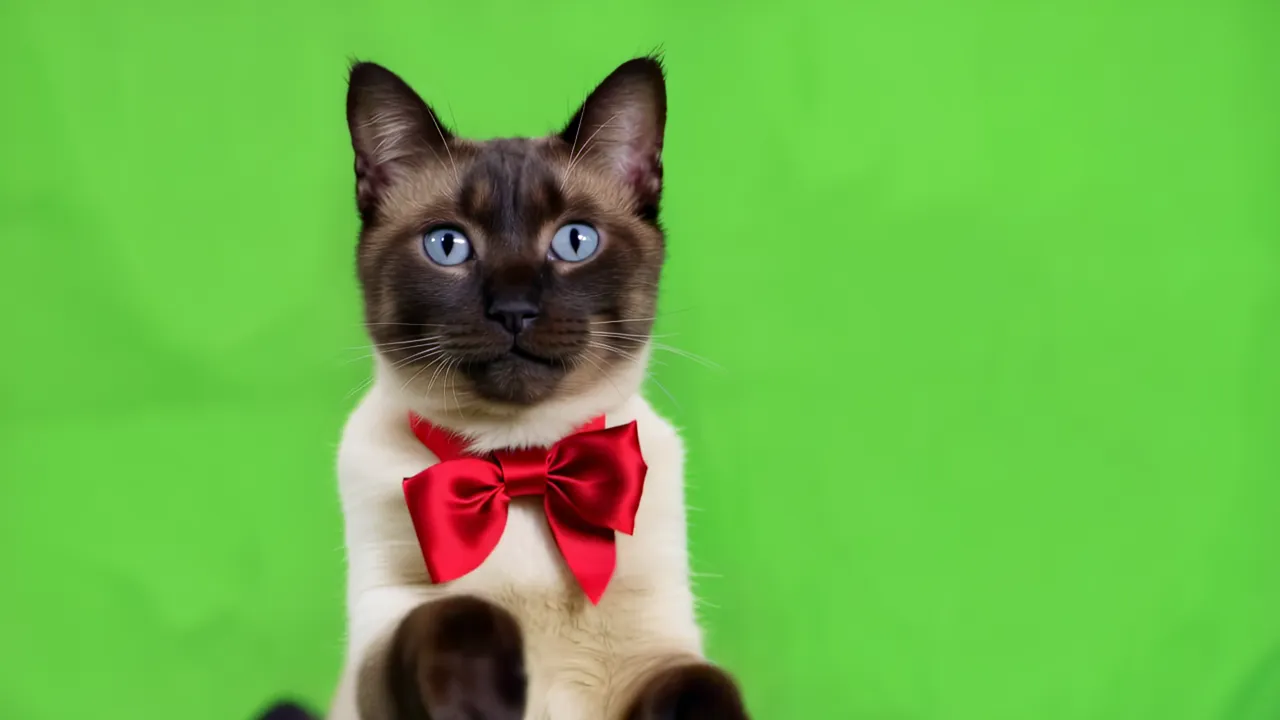 Siamese Cat Standing on Hind Legs with Paws Raised