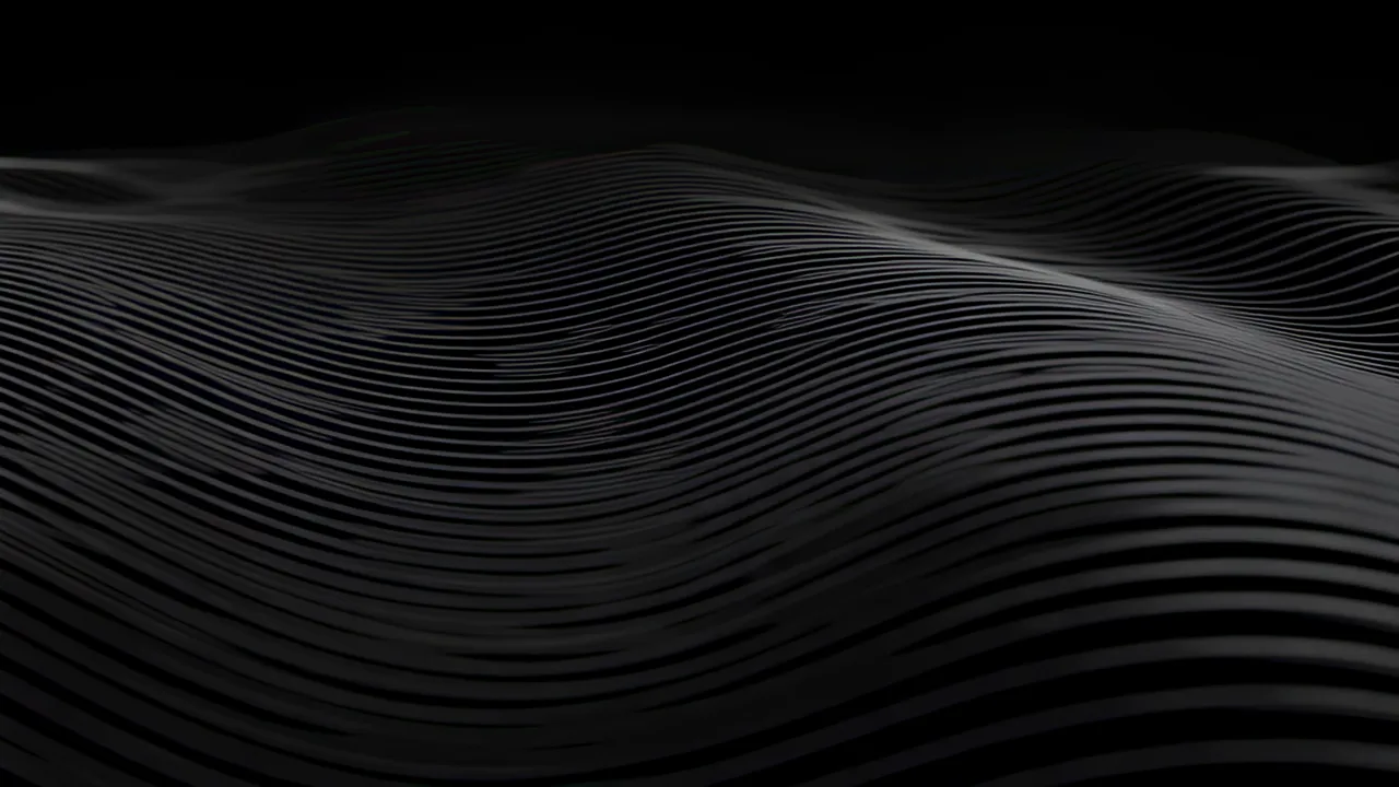 Sine Wave Pattern Rippling Across Black Background