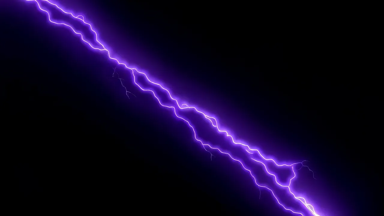 Single Large Lightning Bolt Striking Diagonally