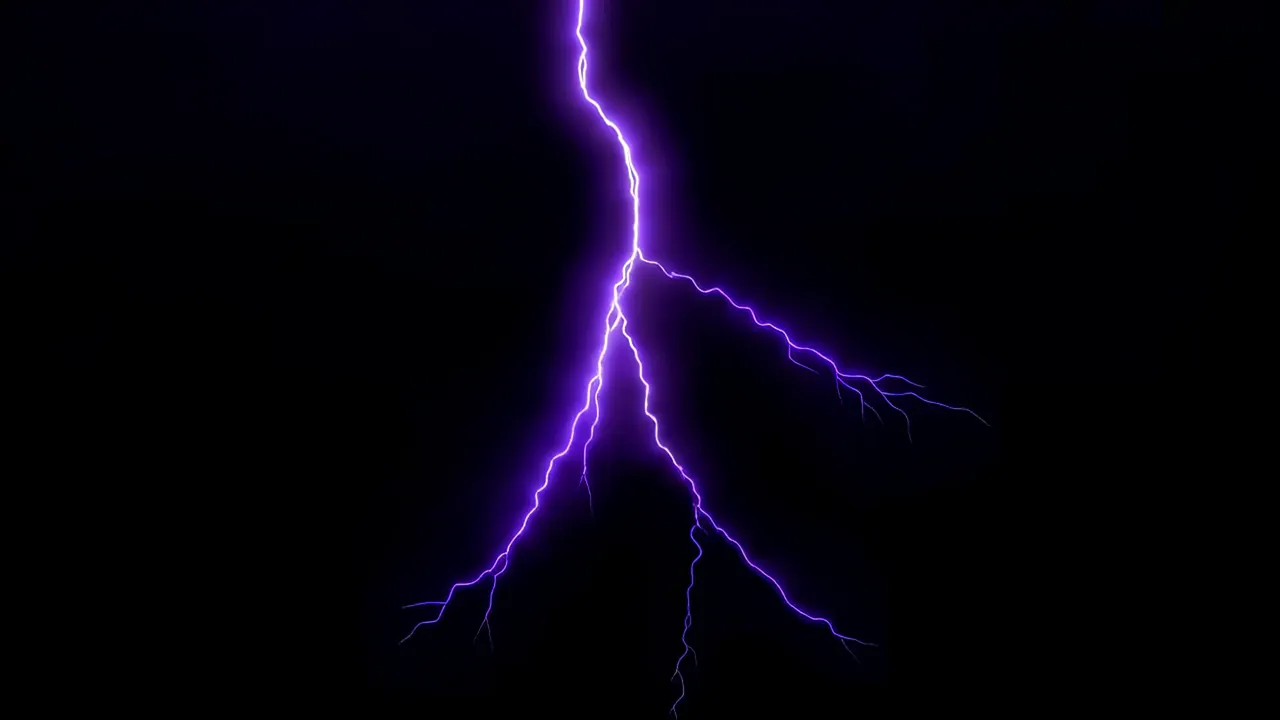 Single Lightning Bolt Descending with Branching Effect