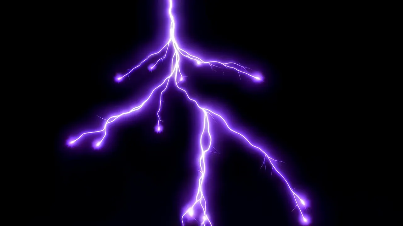 Single Lightning Bolt Descending with Branching Effect