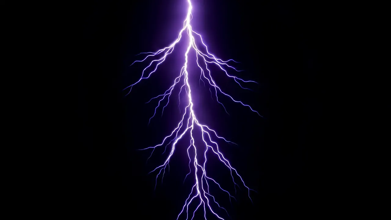 Single Lightning Bolt Descending with Branching Effects