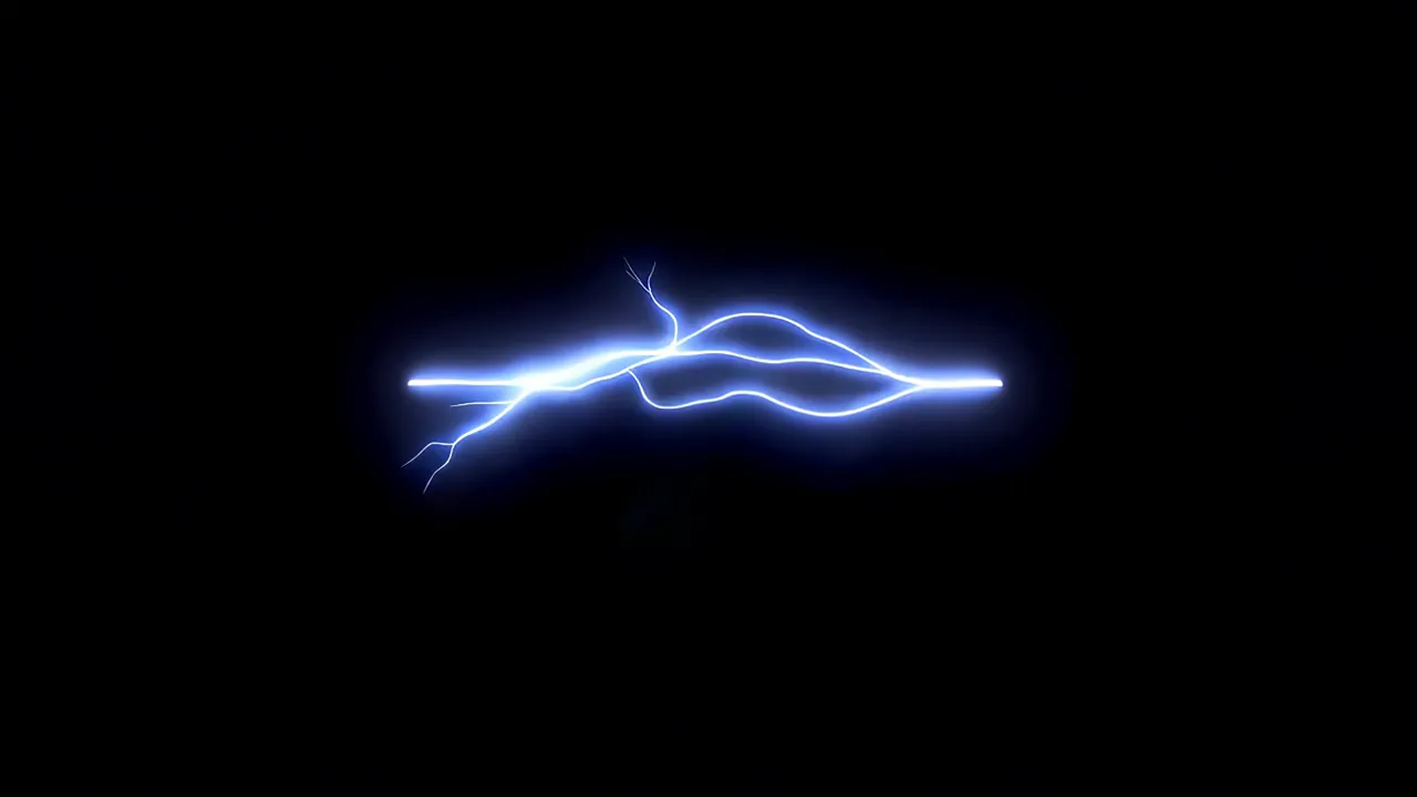 Slow-Moving Electrical Discharge in Dark Background