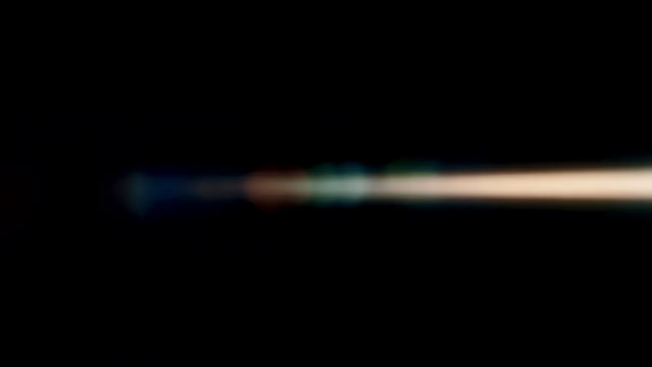 Soft Anamorphic Light Streak on Black Background