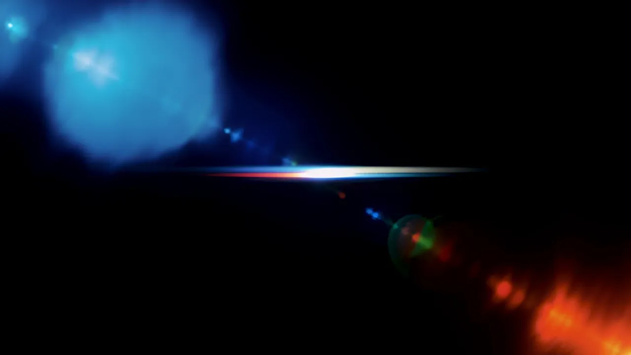 Soft Blue Light Leak on Black Background