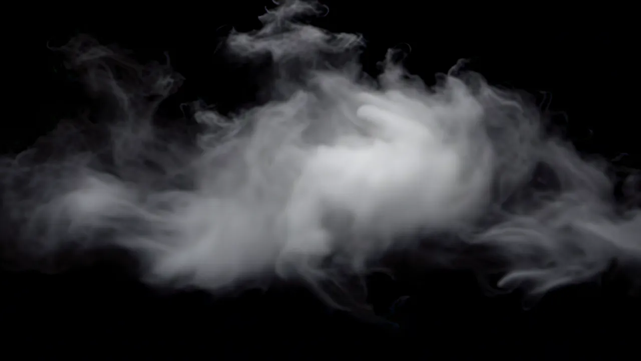 Soft Volumetric Fog Cloud Drifting Across a Black Background
