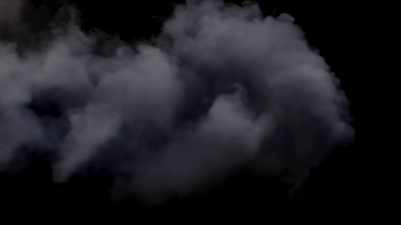 Soft Volumetric Fog Cloud Expanding in Darkness